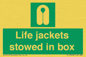 Life jackets stowed in box